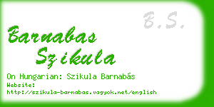 barnabas szikula business card